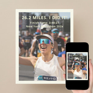 Cartes Pour Fêtes Annuelles Message de fin de course de marathon