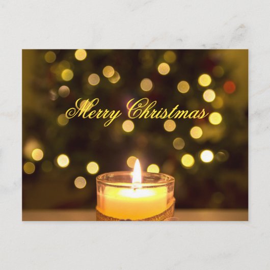 Cartes Pour Fêtes Annuelles Message de la bougie de Noël Adresse (Devant)
