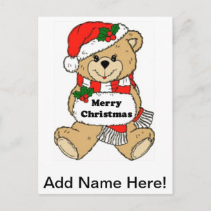 Cartes Pour Fêtes Annuelles Message de l'ours en peluche de Noël