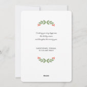 Cartes Pour Fêtes Annuelles Message de Noël de la verdure (Dos)