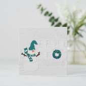 Cartes Pour Fêtes Annuelles Message de Noël familial Thème Snowman (Debout devant)