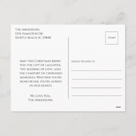 Cartes Pour Fêtes Annuelles Message de Noël Reindeer Night Moon (Dos)