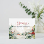 Cartes Pour Fêtes Annuelles Message de Noël Scène d'hiver non photo (Debout devant)