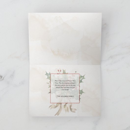 Cartes Pour Fêtes Annuelles Message de Noël Scène d'hiver non photo (Intérieur)