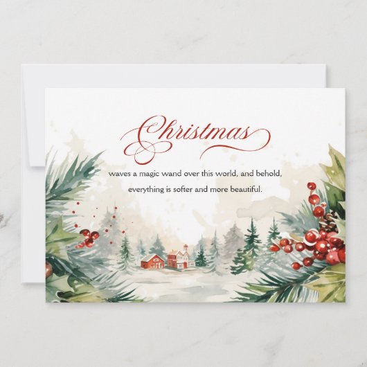 Cartes Pour Fêtes Annuelles Message de Noël Scène d'hiver non photo (Devant)