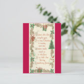 Cartes Pour Fêtes Annuelles Message de Noël Vintage (Debout devant)