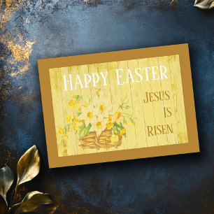 Cartes Pour Fêtes Annuelles Message de Pâques vintage Jésus est ressuscité Car
