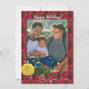 Cartes Pour Fêtes Annuelles Message de photo de vacances de Noël moderne avec