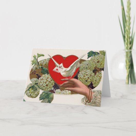 Cartes Pour Fêtes Annuelles Message de Valentine avec la colombe (Devant)