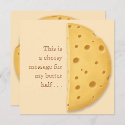 Cartes Pour Fêtes Annuelles Message Fromagère Personnalisable Charmante Romant (Devant / Derrière)