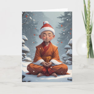 Cartes Pour Fêtes Annuelles Message personnalisé de Noël bouddhiste mignon méd