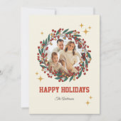 Cartes Pour Fêtes Annuelles Message photo de Noël classique rétro (Devant)