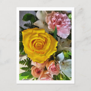 Cartes Pour Fêtes Annuelles Message rose jaune