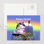Cartes Pour Fêtes Annuelles Messagerie Bunny de Pâques (Devant / Derrière)