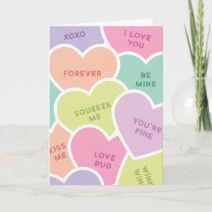 Cartes Pour Fêtes Annuelles Messages du Coeur de bonbons mignon Saint Valentin