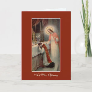 Cartes Pour Fêtes Annuelles Messe catholique Sainte Offrande Sacré-Cœur Jésus