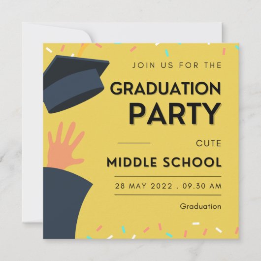 Cartes Pour Fêtes Annuelles Mete Custom Middle School Graduation (Devant)