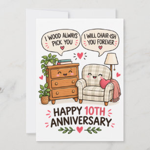 Cartes Pour Fêtes Annuelles Meubles pour couple - Drôle de 10e anniversaire de