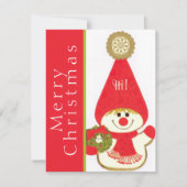 Cartes Pour Fêtes Annuelles Mi-Siècle Joyeux Gnome de neige Custom Noël (Devant)