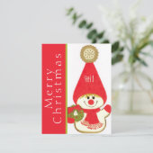Cartes Pour Fêtes Annuelles Mi-Siècle Joyeux Gnome de neige Custom Noël (Debout devant)