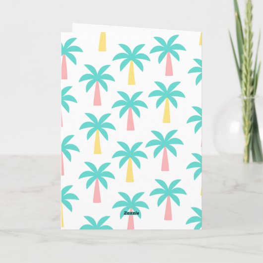 Cartes Pour Fêtes Annuelles Miami Art Deco Christmas Palm Tree Card (Dos)