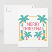 Cartes Pour Fêtes Annuelles Miami Art Deco Christmas Palm Tree Postcard (Devant / Derrière)