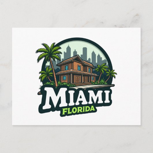 Cartes Pour Fêtes Annuelles Miami Florida Skyline (Devant)