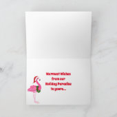 Cartes Pour Fêtes Annuelles Miami Joyeux Noël Père Noël et Flamant rose Beach (Intérieur)