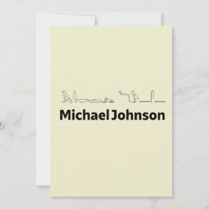 Cartes Pour Fêtes Annuelles Michael Johnson traduit en hiéroglyphes