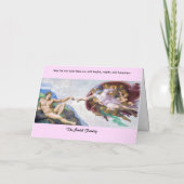 Cartes Pour Fêtes Annuelles Michel-Ange - Bonne année / La création d'Adam (Dos)