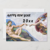 Cartes Pour Fêtes Annuelles Michelangelo - Bonne année / Création d'Adam (Devant)