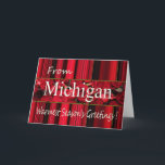 Cartes Pour Fêtes Annuelles Michigan Christmas Card, spécifique à l'état<br><div class="desc">Noël Joyeux Noël de ... Cartes de Noël spécifiques à l'Etat, disponibles pour tous les Etats américains et de nombreux modèles différents disponibles : d'une carte de collage moderne, mélangeant des ornements et des paysages d'hiver, un thème classique de noël vintage ou une vie morte de vacances plus moderne. Parcourez...</div>