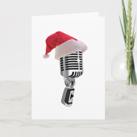 Cartes Pour Fêtes Annuelles microphone de père Noël (Devant)
