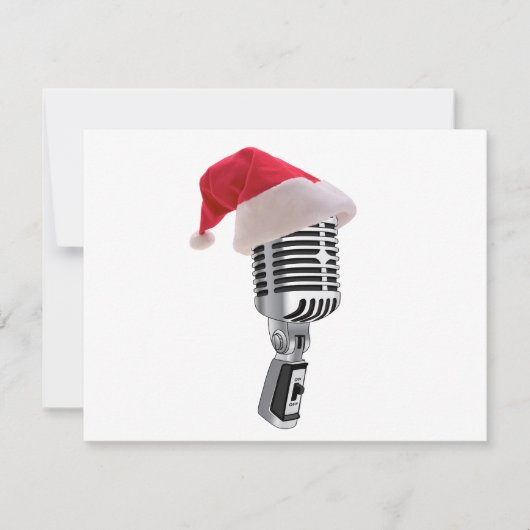 Cartes Pour Fêtes Annuelles Microphone père Noël (Devant)