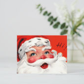 Cartes Pour Fêtes Annuelles Mid-Century Close-Up Santa (Debout devant)