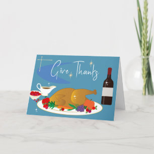 Cartes Pour Fêtes Annuelles Mid Century Donner Merci Bon thanksgiving Rétro