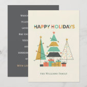 Cartes Pour Fêtes Annuelles Mid-Century Retro Christmas Trees (Devant / Derrière)
