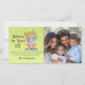 Cartes Pour Fêtes Annuelles Mid Century Retro Elf 1 Photo Christmas Fun Poème (Devant)