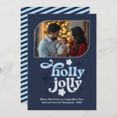 Cartes Pour Fêtes Annuelles Midnight Frost Modern Blue Christmas Photo (Devant / Derrière)