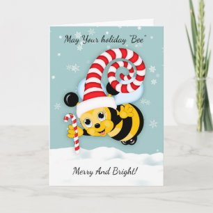 Cartes Pour Fêtes Annuelles Miel Abeille Avec Fun Vacances Casquette Et Sucre 