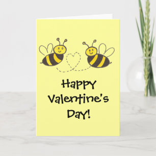 Cartes Pour Fêtes Annuelles Miel abeilles avec Heureuse Sainte-Valentin de coe