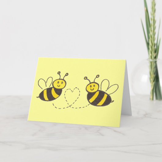 Cartes Pour Fêtes Annuelles Miel abeilles avec Heureuse Sainte-Valentin de coe (Devant)