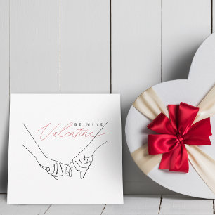 Cartes Pour Fêtes Annuelles Mienne Saint Valentin Tenant les Mains Dessin au T