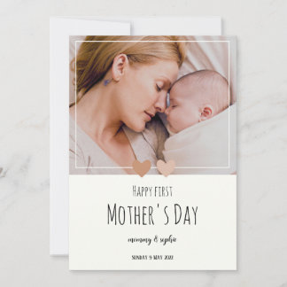 Cartes Pour Fêtes Annuelles mignon 1ère fête des mères Personnalisé