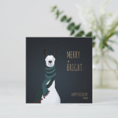 Cartes Pour Fêtes Annuelles Mignon à mourir “Joyeux + Brillant” Lama (Debout devant)