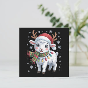Cartes Pour Fêtes Annuelles Mignon agneau Noël drôle amateur d'animaux agricul