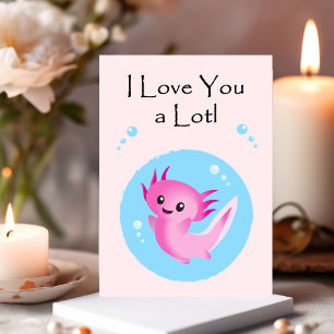 Cartes Pour Fêtes Annuelles Mignon Axolotl Rose Violet Amour Pour Toi Saint-Va