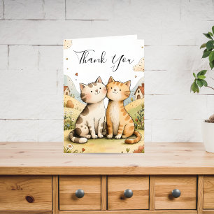 Cartes Pour Fêtes Annuelles Mignon Chat Merci