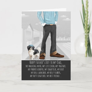 Cartes Pour Fêtes Annuelles Mignon chien japonais Chin et papa drôle fête des