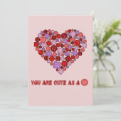 Cartes Pour Fêtes Annuelles mignon comme un bouton (Debout devant)